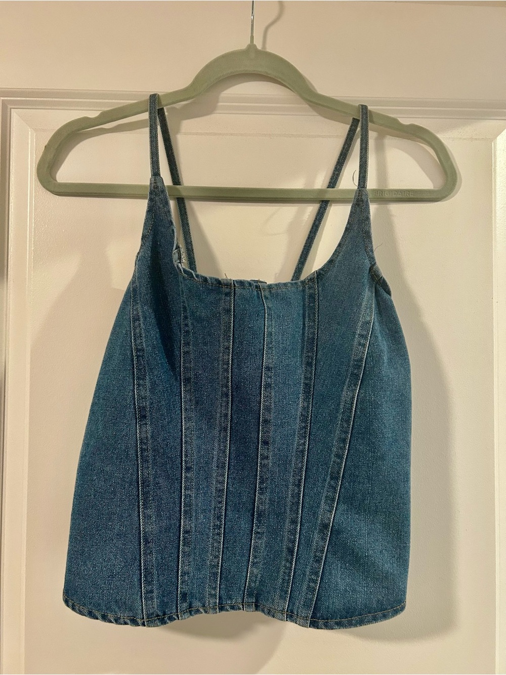 NWOT Vigoss Denim Corset Crop Top